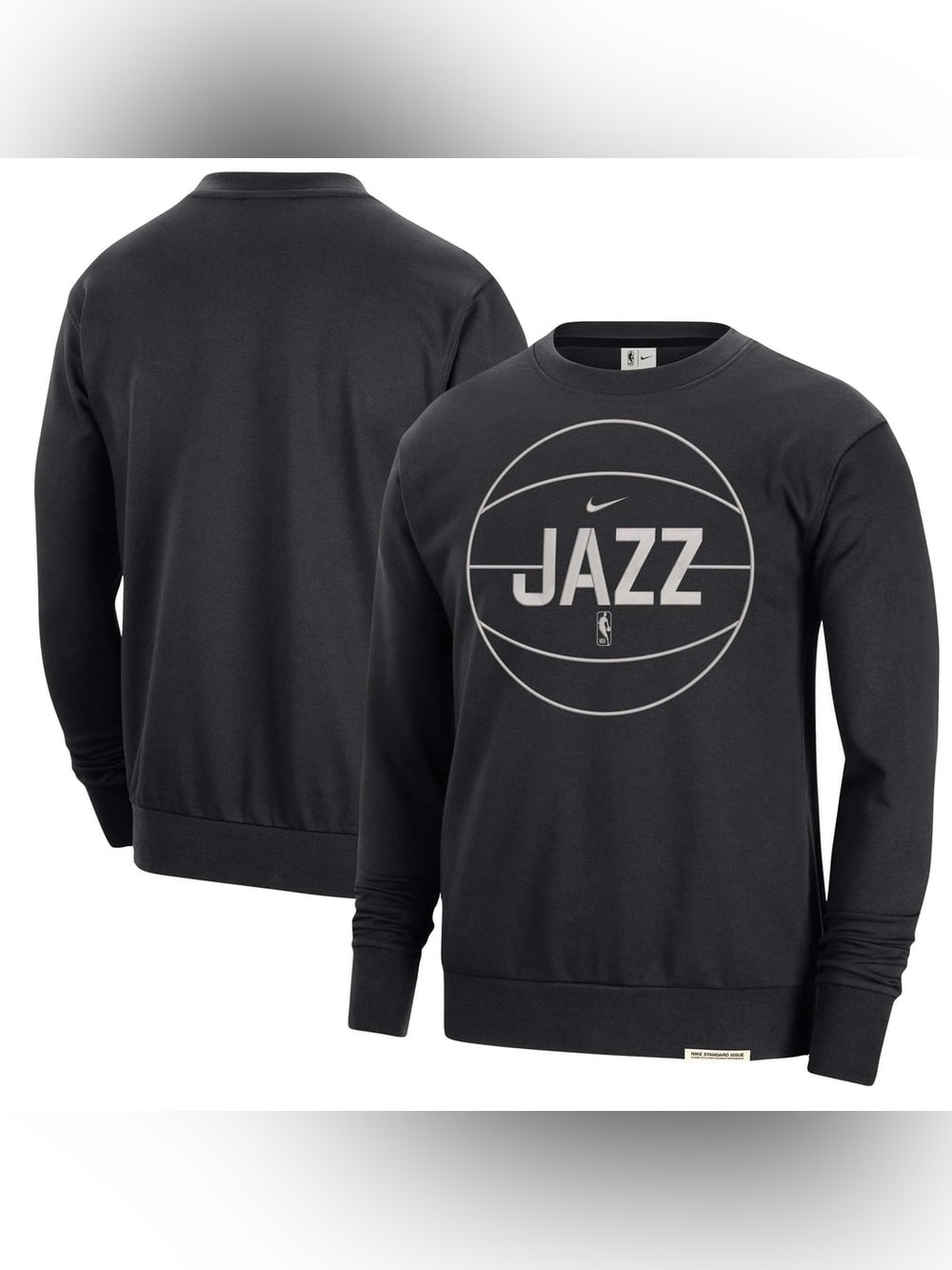 Utah Jazz Nike Authentic Standard Issue Black Pullover Sweatshirt Size L Casual